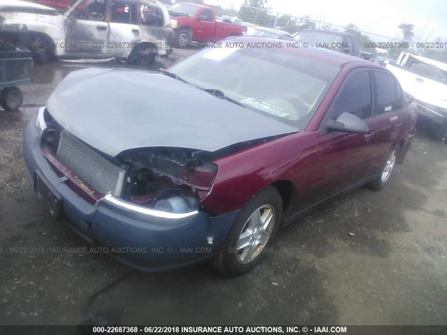 1G1ZT54814F146155 - 2004 CHEVROLET MALIBU LS მუქწითელი ფოტო 2