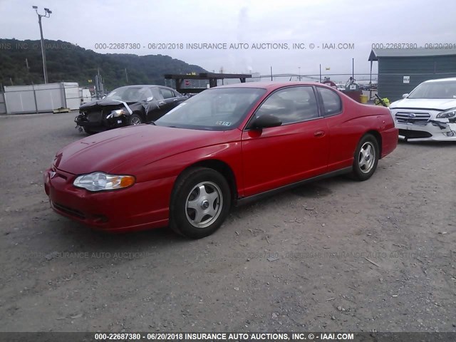 2G1WW12E759237579 - 2005 CHEVROLET MONTE CARLO LS RED photo 2