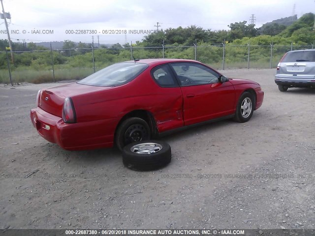 2G1WW12E759237579 - 2005 CHEVROLET MONTE CARLO LS 红色 照片 4