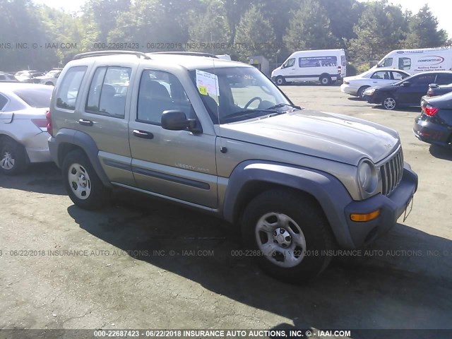 1J4GL48K23W707406 - 2003 JEEP LIBERTY SPORT/FREEDOM ოქროსფერი ფოტო 1