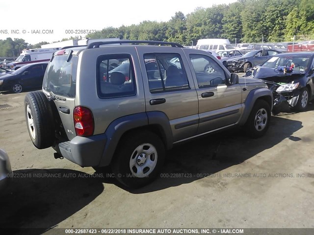 1J4GL48K23W707406 - 2003 JEEP LIBERTY SPORT/FREEDOM GOLD photo 4