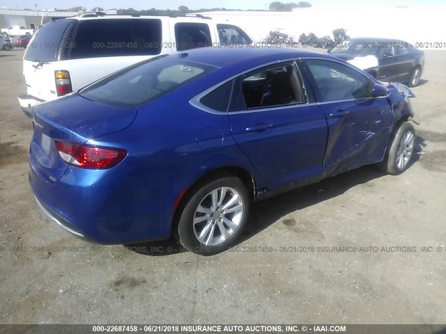 1C3CCCAB0FN716743 - 2015 CHRYSLER 200 LIMITED BLUE photo 4