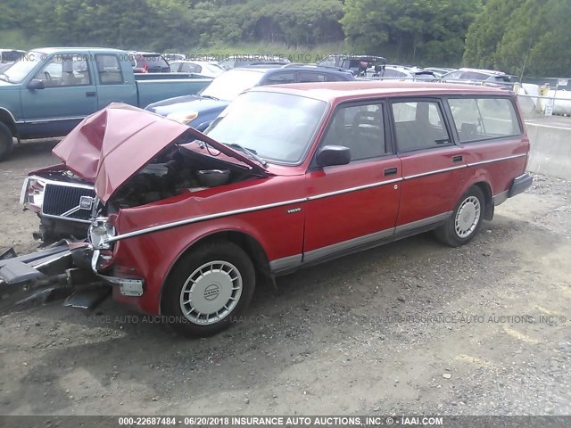 YV1AW8806P1955714 - 1993 VOLVO 240 RED photo 2