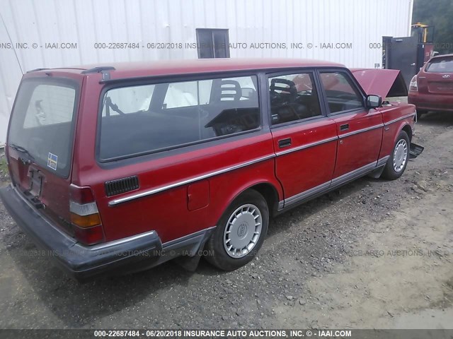 YV1AW8806P1955714 - 1993 VOLVO 240 RED photo 4