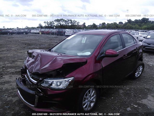 1G1JD5SB2J4102357 - 2018 CHEVROLET SONIC LT RED photo 2