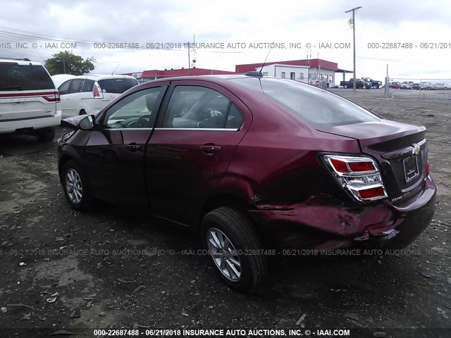 1G1JD5SB2J4102357 - 2018 CHEVROLET SONIC LT RED photo 3