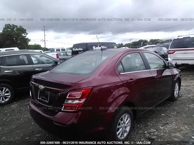 1G1JD5SB2J4102357 - 2018 CHEVROLET SONIC LT RED photo 4