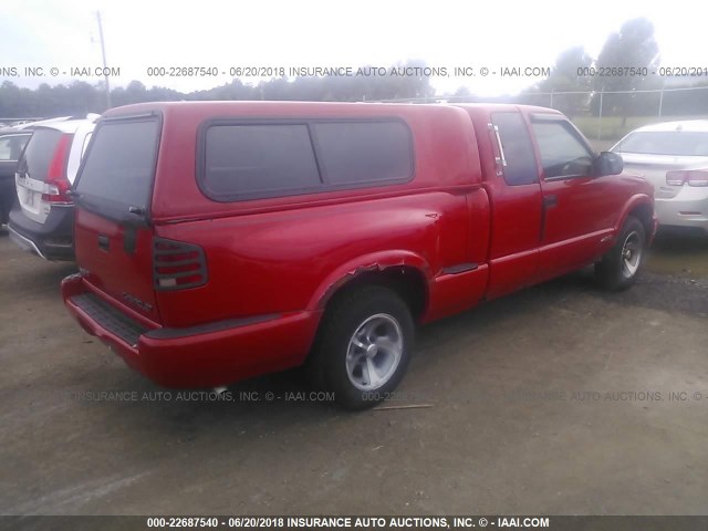 1GCCS1958Y8289315 - 2000 CHEVROLET S TRUCK S10 RED photo 4