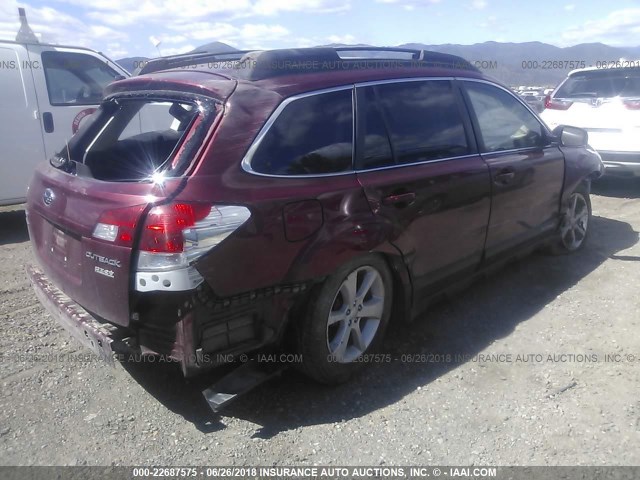 4S4BRBCCXD3290909 - 2013 SUBARU OUTBACK 2.5I PREMIUM RED photo 4