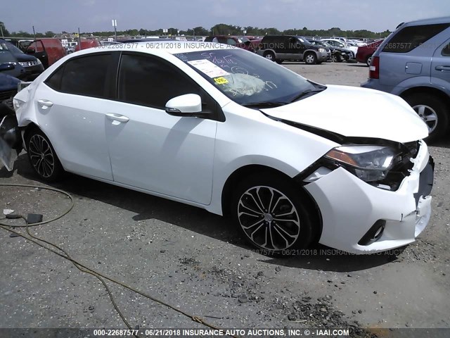 5YFBURHE7EP105374 - 2014 TOYOTA COROLLA L/LE/LE PLS/PRM/S/S PLS WHITE photo 1