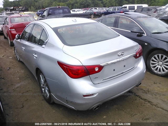 JN1BV7AR2EM685900 - 2014 INFINITI Q50 PREMIUM/SPORT SILVER photo 3