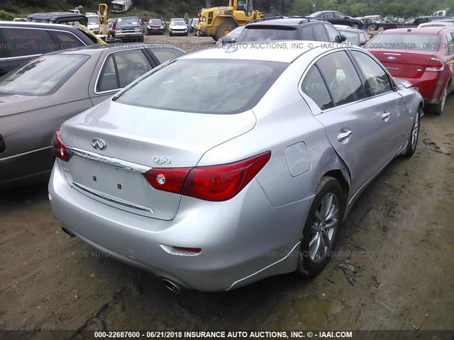 JN1BV7AR2EM685900 - 2014 INFINITI Q50 PREMIUM/SPORT SILVER photo 4