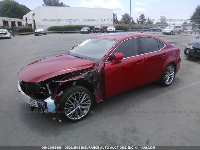 JTHBA1D21H5040432 - 2017 LEXUS IS 200T RED photo 2