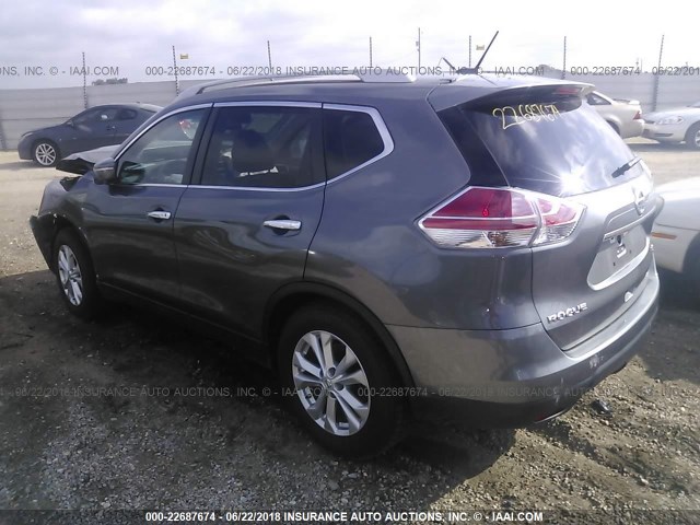 5N1AT2MLXFC758443 - 2015 NISSAN ROGUE S/SL/SV GRAY photo 3