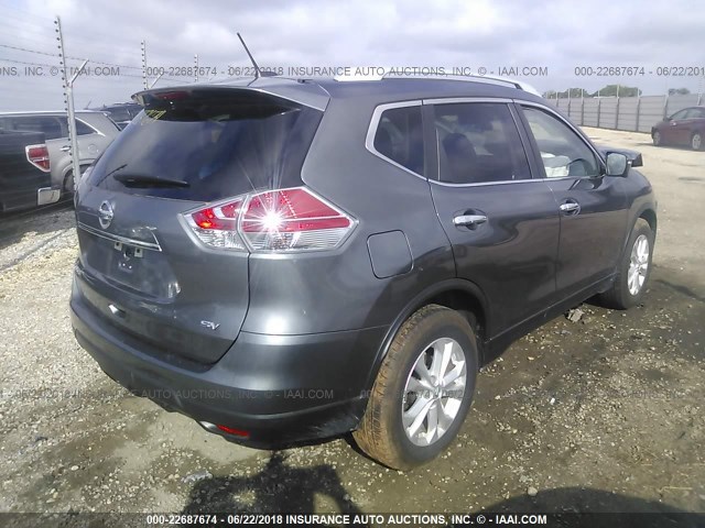 5N1AT2MLXFC758443 - 2015 NISSAN ROGUE S/SL/SV GRAY photo 4