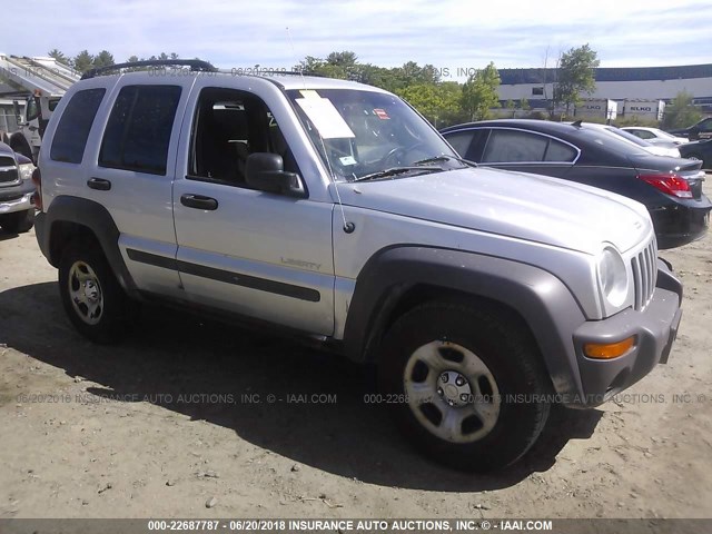 1J4GL48K24W152510 - 2004 JEEP LIBERTY SPORT SILVER photo 1