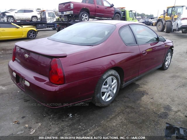 2G1WJ15K969168931 - 2006 CHEVROLET MONTE CARLO LS 勃艮第红 照片 4