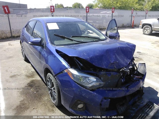 2T1BURHE9FC307389 - 2015 TOYOTA COROLLA L/LE/LE PLS/PRM/S/S PLS BLUE photo 6