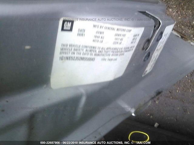 1G1NE52J52M558845 - 2002 CHEVROLET MALIBU LS SILVER photo 9