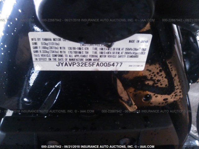 JYAVP32E5FA005477 - 2015 YAMAHA XVS1300 CT/CTB BLACK photo 10