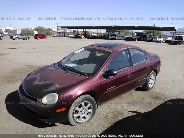 1B3ES46C21D295610 - 2001 DODGE NEON SE/ES PURPLE photo 2