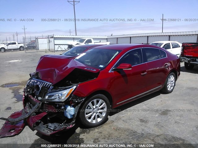 1G4GB5GR0EF210057 - 2014 BUICK LACROSSE RED photo 2