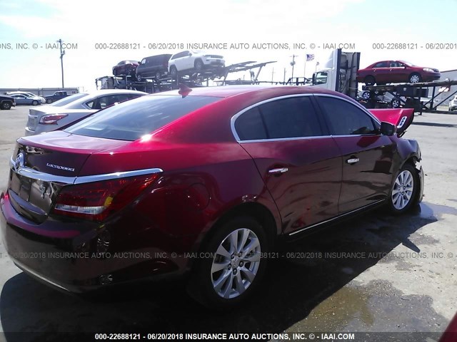 1G4GB5GR0EF210057 - 2014 BUICK LACROSSE RED photo 4
