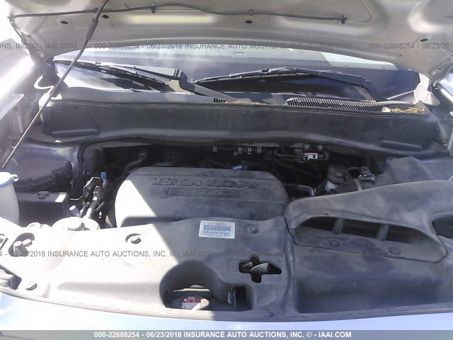 5FNYF3H28DB006984 - 2013 HONDA PILOT LX SILVER photo 10