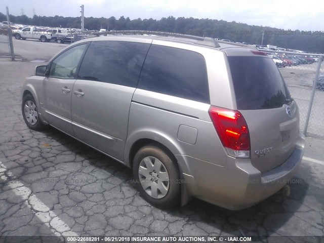 5N1BV28U16N125304 - 2006 NISSAN QUEST S/SE/SL TAN photo 3