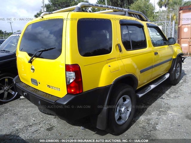 5N1ED28T14C604161 - 2004 NISSAN XTERRA XE/SE YELLOW photo 4