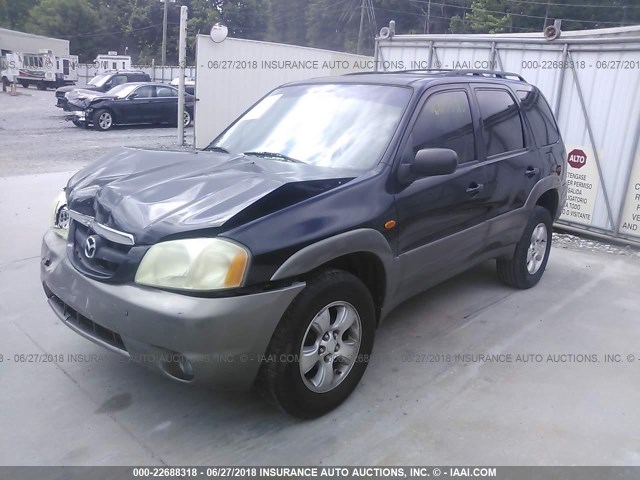 4F2YZ04183KM47082 - 2003 MAZDA TRIBUTE LX BLACK photo 2