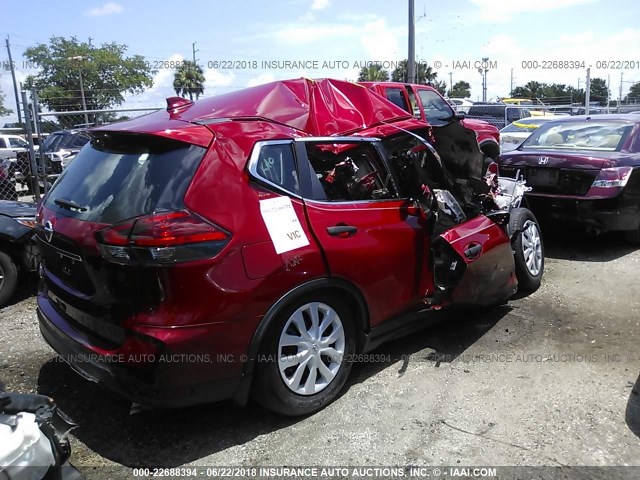 5N1AT2MT2HC812689 - 2017 NISSAN ROGUE S/SL RED photo 4
