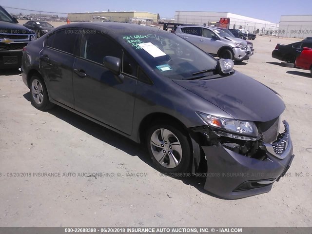 2HGFB2F58FH565234 - 2015 HONDA CIVIC LX GRAY photo 1