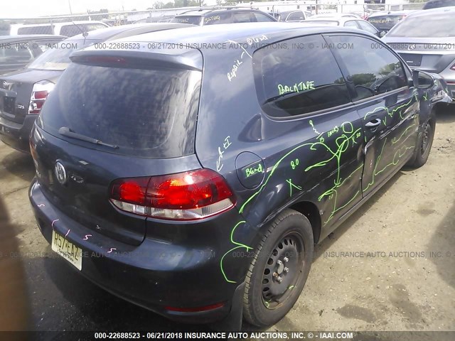 WVWAB7AJ3BW222448 - 2011 VOLKSWAGEN GOLF BLUE photo 4