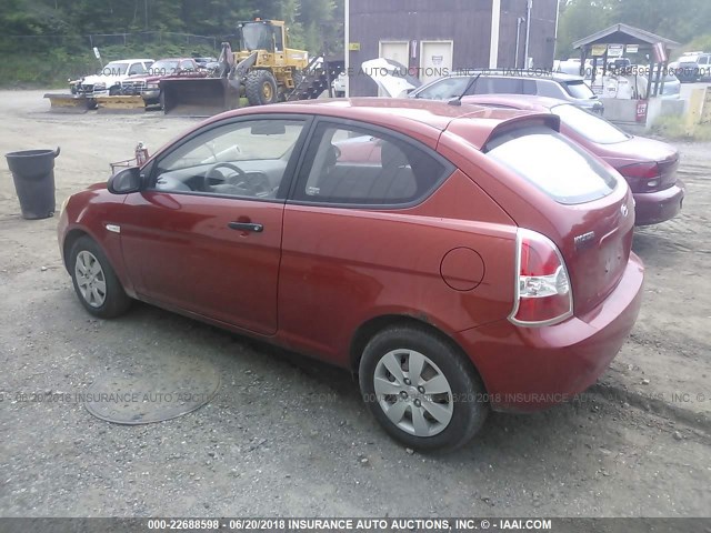 KMHCM36C48U061534 - 2008 HYUNDAI ACCENT GS ORANGE photo 3