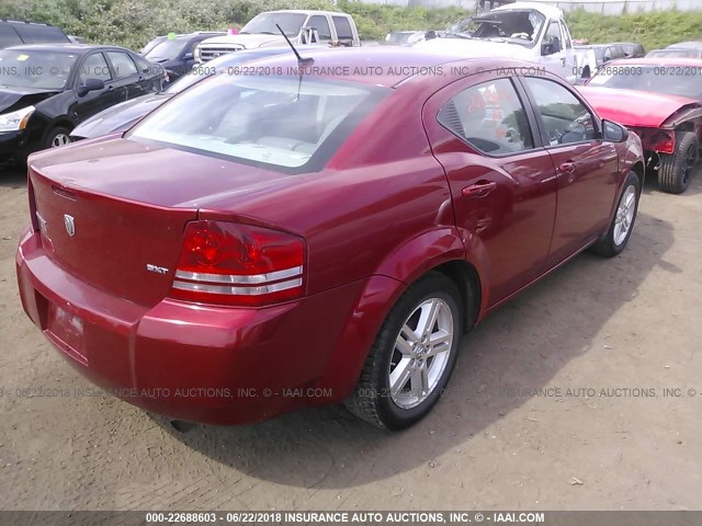 1B3LC56K88N291664 - 2008 DODGE AVENGER SXT RED photo 4