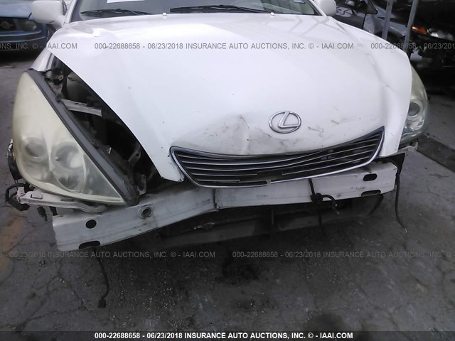 JTHBA30GX55113337 - 2005 LEXUS ES 330 თეთრი ფოტო 6