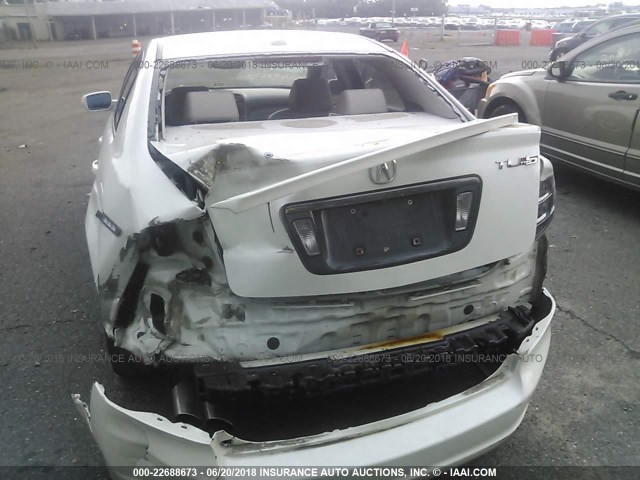 19UUA76517A033623 - 2007 ACURA TL TYPE S WHITE photo 6