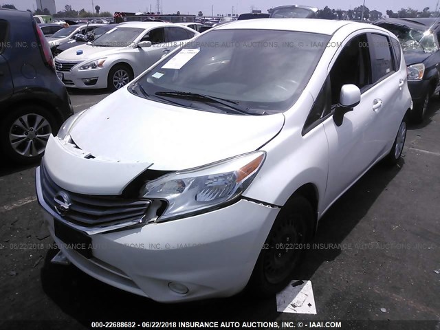 3N1CE2CP3EL413305 - 2014 NISSAN VERSA NOTE S/S PLUS/SV/SL WHITE photo 2