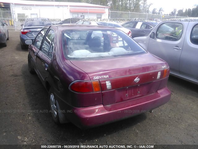 3N1AB41DXVL036816 - 1997 NISSAN SENTRA XE/GXE BURGUNDY photo 3