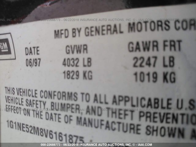 1G1NE52M8V6161875 - 1997 CHEVROLET MALIBU LS MAROON photo 9