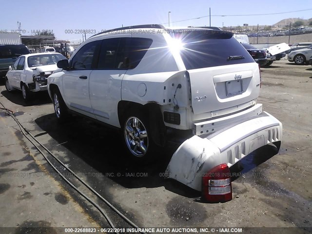 1J8FF57W67D169760 - 2007 JEEP COMPASS LIMITED WHITE photo 3