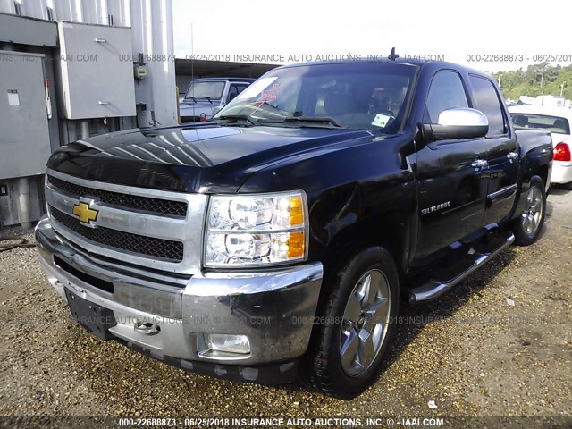 3GCPCSE09BG328543 - 2011 CHEVROLET SILVERADO C1500 LT BLACK photo 2