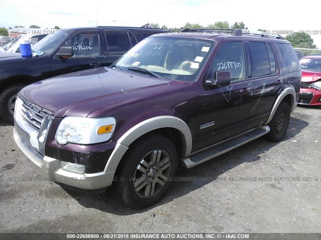 1FMEU74856UA87653 - 2006 FORD EXPLORER EDDIE BAUER MAROON photo 2