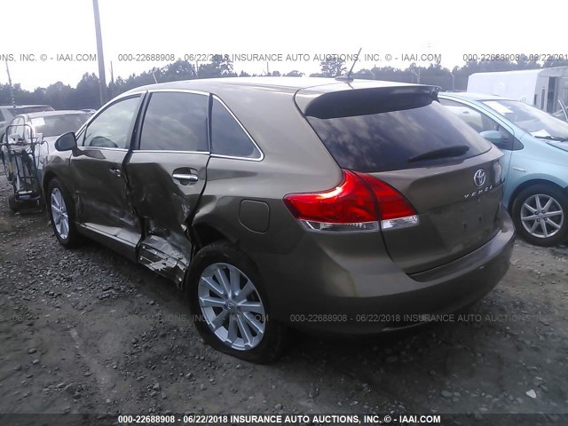 4T3ZA3BB6BU043664 - 2011 TOYOTA VENZA BROWN photo 3