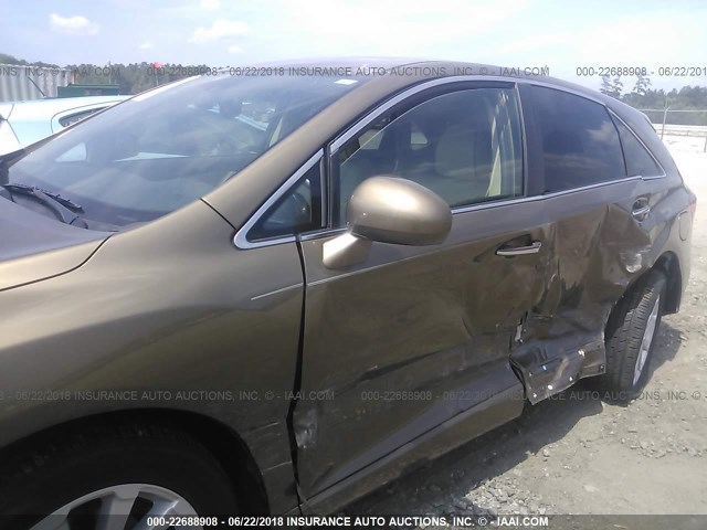 4T3ZA3BB6BU043664 - 2011 TOYOTA VENZA BROWN photo 6