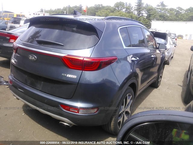 KNDPRCA62J7381013 - 2018 KIA SPORTAGE SX BLUE photo 4