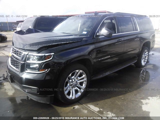 1GNSCHKC1FR614900 - 2015 CHEVROLET SUBURBAN C1500  LS BLACK photo 2