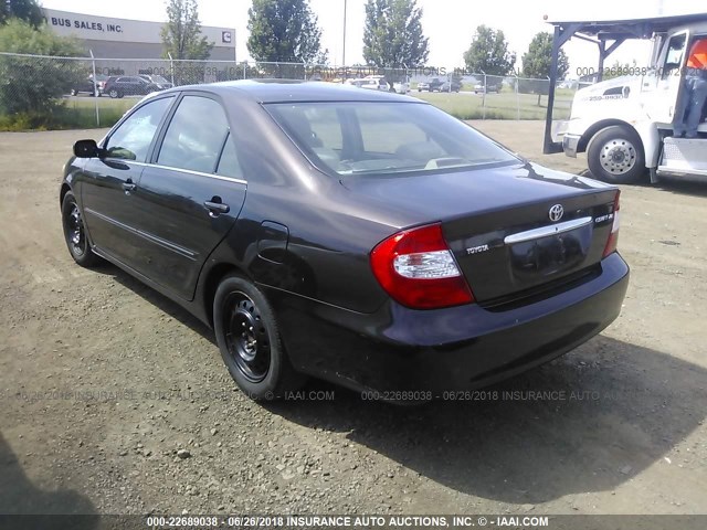 4T1BE30K32U552421 - 2002 TOYOTA CAMRY LE/XLE/SE Qara foto 3