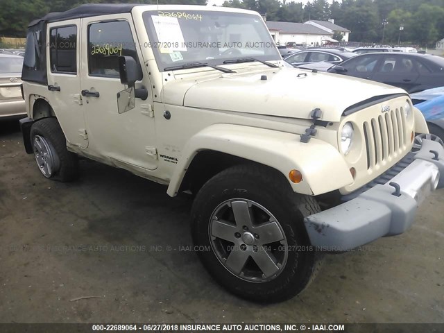 1J4HA5H14BL615401 - 2011 JEEP WRANGLER UNLIMITE SAHARA CREAM photo 1